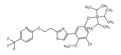 4-(3-chloro-2-methoxy-5-((triisopropylsilyl)oxy)phenyl)-2-(2-((5-(trifluoromethyl)pyridin-2-yl)oxy)ethyl)thiazole CAS:796119-23-8 manufacturer & supplier