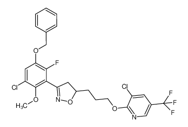 (R/S)-3-(2-methoxy-3-chloro-6-fluoro-5-benzyloxy-phenyl)-5-((3-chloro-5-trifluoromethyl-pyridin-2-yl)-3-(propyl)ether-1-yl)-Δ2-isoxazoline CAS:796120-61-1 manufacturer & supplier