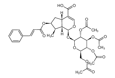 (1S,4aS,6S,7R,7aS)-6-(cinnamoyloxy)-7-methyl-1-(((2S,3R,4S,5R,6R)-3,4,5-triacetoxy-6-(acetoxymethyl)tetrahydro-2H-pyran-2-yl)oxy)-1,4a,5,6,7,7a-hexahydrocyclopenta[c]pyran-4-carboxylic acid CAS:79636-20-7 manufacturer & supplier