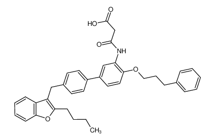 3-{[4'-[(2-butyl-1-benzofuran-3-yl)methyl]-4-(3-phenylpropoxy)biphenyl-3-yl]amino}-3-oxopropanoic acid CAS:796739-38-3 manufacturer & supplier