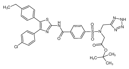 tert-butyl N-{[4-({[4-(4-chlorophenyl)-5-(4-ethylphenyl)-1,3-thiazol-2-yl]amino}carbonyl)phenyl]sulfonyl}-N-(2H-tetrazol-5-ylmethyl)glycinate CAS:796739-61-2 manufacturer & supplier