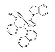 rel-(R)-3-(indolin-1-yl)-2-((R)-(2-methoxyphenyl)(naphthalen-1-yl)methyl)-2-methyl-3-oxopropanenitrile CAS:796854-90-5 manufacturer & supplier