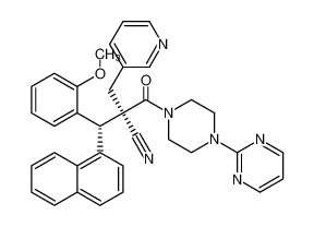 rel-(2R,3R)-3-(2-methoxyphenyl)-3-(naphthalen-1-yl)-2-(pyridin-3-ylmethyl)-2-(4-(pyrimidin-2-yl)piperazine-1-carbonyl)propanenitrile CAS:796855-64-6 manufacturer & supplier