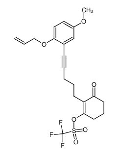 trifluoromethanesulfonic acid 2-[5-(2-allyloxy-5-methoxyphenyl)pent-4-ynyl]-3-oxocyclohex-1-enyl ester CAS:796966-67-1 manufacturer & supplier