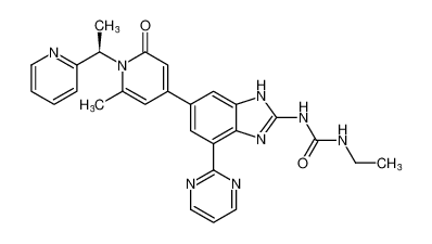 (R)-1-ethyl-3-(6-(6-methyl-2-oxo-1-(1-(pyridin-2-yl)ethyl)-1,2-dihydropyridin-4-yl)-4-(pyrimidin-2-yl)-1H-benzo[d]imidazol-2-yl)urea CAS:797045-58-0 manufacturer & supplier