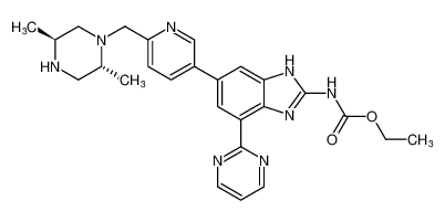 rel-ethyl (6-(6-(((2R,5S)-2,5-dimethylpiperazin-1-yl)methyl)pyridin-3-yl)-4-(pyrimidin-2-yl)-1H-benzo[d]imidazol-2-yl)carbamate CAS:797046-74-3 manufacturer & supplier