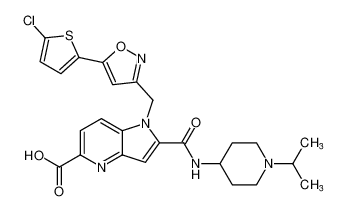 1-((5-(5-chlorothiophen-2-yl)isoxazol-3-yl)methyl)-2-((1-isopropylpiperidin-4-yl)carbamoyl)-1H-pyrrolo[3,2-b]pyridine-5-carboxylic acid CAS:797060-44-7 manufacturer & supplier