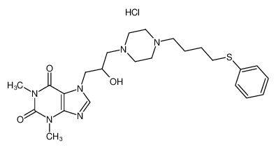 7-{2-Hydroxy-3-[4-(4-phenylsulfanyl-butyl)-piperazin-1-yl]-propyl}-1,3-dimethyl-3,7-dihydro-purine-2,6-dione; hydrochloride CAS:79712-46-2 manufacturer & supplier