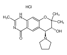 trans-1,6,7,8-tetrahydro-7-hydroxy-2,8,8-trimethyl-6-(1-pyrrolidinyl)-4H-pyrano(3,2-g)quinazolin-4-one dihydrochloride CAS:79714-18-4 manufacturer & supplier