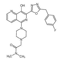 2-(4-(7-(5-(4-fluorobenzyl)-1,3,4-oxadiazol-2-yl)-8-hydroxy-1,6-naphthyridin-5-yl)piperazin-1-yl)-N,N-dimethylacetamide CAS:797786-98-2 manufacturer & supplier