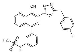 N-(3-(7-(5-(4-fluorobenzyl)-1,3,4-oxadiazol-2-yl)-8-hydroxy-1,6-naphthyridin-5-yl)phenyl)methanesulfonamide CAS:797787-38-3 manufacturer & supplier