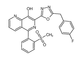 7-(5-(4-fluorobenzyl)-1,3,4-oxadiazol-2-yl)-5-(2-(methylsulfonyl)phenyl)-1,6-naphthyridin-8-ol CAS:797787-56-5 manufacturer & supplier