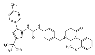 1-(3-(tert-butyl)-1-(p-tolyl)-1H-pyrazol-5-yl)-3-(4-((3-(2-(methylthio)phenyl)-4-oxotetrahydropyrimidin-1(2H)-yl)methyl)phenyl)urea CAS:797791-84-5 manufacturer & supplier