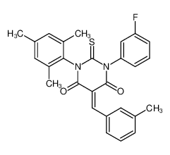 1-(3-Fluoro-phenyl)-2-thioxo-5-[1-m-tolyl-meth-(Z)-ylidene]-3-(2,4,6-trimethyl-phenyl)-dihydro-pyrimidine-4,6-dione CAS:79838-92-9 manufacturer & supplier