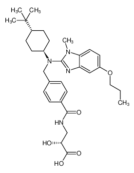 (R)-3-(4-((((1r,4R)-4-(tert-butyl)cyclohexyl)(1-methyl-5-propoxy-1H-benzo[d]imidazol-2-yl)amino)methyl)benzamido)-2-hydroxypropanoic acid CAS:798534-70-0 manufacturer & supplier