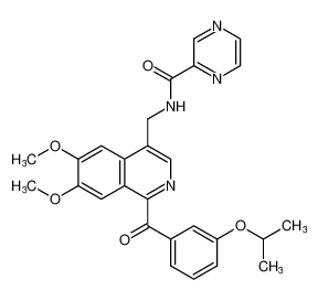 N-((1-(3-isopropoxybenzoyl)-6,7-dimethoxyisoquinolin-4-yl)methyl)pyrazine-2-carboxamide CAS:798563-37-8 manufacturer & supplier