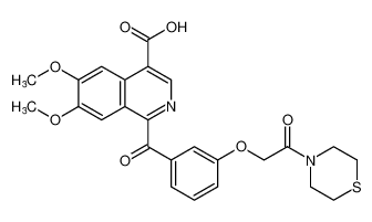 6,7-dimethoxy-1-(3-(2-oxo-2-thiomorpholinoethoxy)benzoyl)isoquinoline-4-carboxylic acid CAS:798563-88-9 manufacturer & supplier