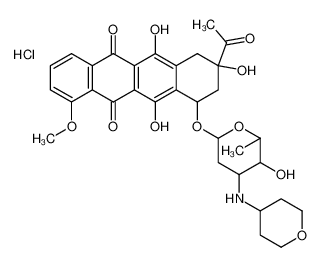 9-acetyl-6,9,11-trihydroxy-7-[5-hydroxy-6-methyl-4-(oxan-4-ylamino)oxan-2-yl]oxy-4-methoxy-8,10-dihydro-7H-tetracene-5,12-dione,hydrochloride CAS:79898-10-5 manufacturer & supplier