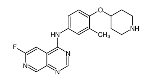 6-fluoro-N-(3-methyl-4-(piperidin-4-yloxy)phenyl)pyrido[3,4-d]pyrimidin-4-amine CAS:799242-45-8 manufacturer & supplier