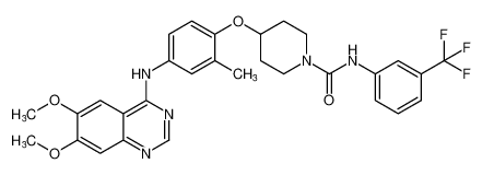 4-(4-((6,7-dimethoxyquinazolin-4-yl)amino)-2-methylphenoxy)-N-(3-(trifluoromethyl)phenyl)piperidine-1-carboxamide CAS:799243-01-9 manufacturer & supplier