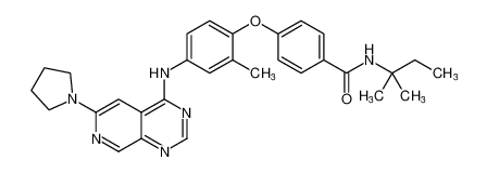 4-(2-methyl-4-((6-(pyrrolidin-1-yl)pyrido[3,4-d]pyrimidin-4-yl)amino)phenoxy)-N-(tert-pentyl)benzamide CAS:799243-84-8 manufacturer & supplier