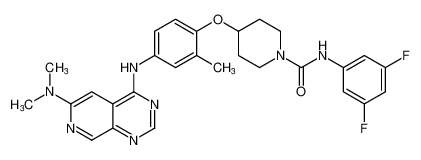 N-(3,5-difluorophenyl)-4-(4-((6-(dimethylamino)pyrido[3,4-d]pyrimidin-4-yl)amino)-2-methylphenoxy)piperidine-1-carboxamide CAS:799243-98-4 manufacturer & supplier