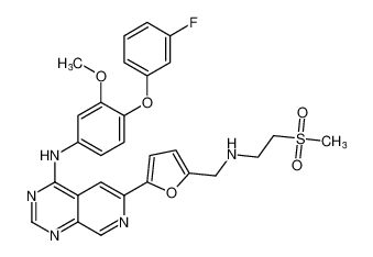 N-(4-(3-fluorophenoxy)-3-methoxyphenyl)-6-(5-(((2-(methylsulfonyl)ethyl)amino)methyl)furan-2-yl)pyrido[3,4-d]pyrimidin-4-amine CAS:799244-86-3 manufacturer & supplier