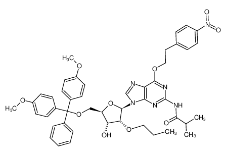 N-{9-{(2R,3R,4R,5R)-5-[Bis-(4-methoxy-phenyl)-phenyl-methoxymethyl]-4-hydroxy-3-propoxy-tetrahydro-furan-2-yl}-6-[2-(4-nitro-phenyl)-ethoxy]-9H-purin-2-yl}-isobutyramide CAS:799254-84-5 manufacturer & supplier