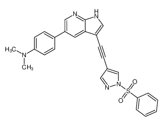 N,N-dimethyl-4-(3-((1-(phenylsulfonyl)-1H-pyrazol-4-yl)ethynyl)-1H-pyrrolo[2,3-b]pyridin-5-yl)aniline CAS:799270-01-2 manufacturer & supplier