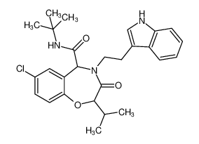 4-(2-(1H-indol-3-yl)ethyl)-N-(tert-butyl)-7-chloro-2-isopropyl-3-oxo-2,3,4,5-tetrahydrobenzo[f][1,4]oxazepine-5-carboxamide CAS:799281-42-8 manufacturer & supplier