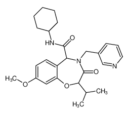 N-cyclohexyl-2-isopropyl-8-methoxy-3-oxo-4-(pyridin-3-ylmethyl)-2,3,4,5-tetrahydrobenzo[f][1,4]oxazepine-5-carboxamide CAS:799281-75-7 manufacturer & supplier