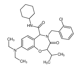 4-(2-chlorobenzyl)-N-cyclohexyl-8-(diethylamino)-2-isopropyl-3-oxo-2,3,4,5-tetrahydrobenzo[f][1,4]oxazepine-5-carboxamide CAS:799282-11-4 manufacturer & supplier