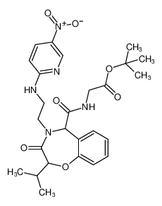 tert-butyl (2-isopropyl-4-(2-((5-nitropyridin-2-yl)amino)ethyl)-3-oxo-2,3,4,5-tetrahydrobenzo[f][1,4]oxazepine-5-carbonyl)glycinate CAS:799282-49-8 manufacturer & supplier