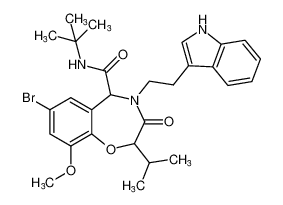 4-(2-(1H-indol-3-yl)ethyl)-7-bromo-N-(tert-butyl)-2-isopropyl-9-methoxy-3-oxo-2,3,4,5-tetrahydrobenzo[f][1,4]oxazepine-5-carboxamide CAS:799282-87-4 manufacturer & supplier