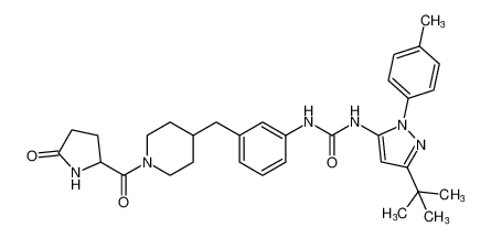 1-(3-(tert-butyl)-1-(p-tolyl)-1H-pyrazol-5-yl)-3-(3-((1-(5-oxopyrrolidine-2-carbonyl)piperidin-4-yl)methyl)phenyl)urea CAS:799285-77-1 manufacturer & supplier