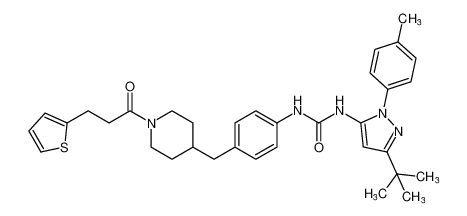 1-(3-(tert-butyl)-1-(p-tolyl)-1H-pyrazol-5-yl)-3-(4-((1-(3-(thiophen-2-yl)propanoyl)piperidin-4-yl)methyl)phenyl)urea CAS:799287-01-7 manufacturer & supplier