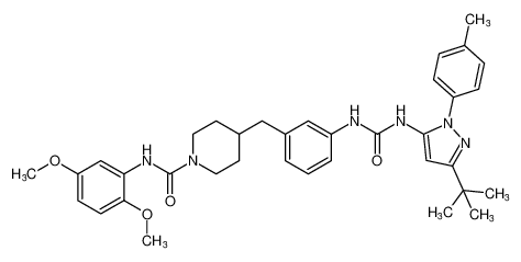 4-(3-(3-(3-(tert-butyl)-1-(p-tolyl)-1H-pyrazol-5-yl)ureido)benzyl)-N-(2,5-dimethoxyphenyl)piperidine-1-carboxamide CAS:799288-28-1 manufacturer & supplier