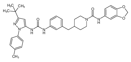 N-(benzo[d][1,3]dioxol-5-yl)-4-(3-(3-(3-(tert-butyl)-1-(p-tolyl)-1H-pyrazol-5-yl)ureido)benzyl)piperidine-1-carboxamide CAS:799288-30-5 manufacturer & supplier