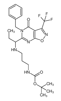 tert-butyl (3-((1-(5-benzyl-4-oxo-3-(trifluoromethyl)-4,5-dihydroisoxazolo[5,4-d]pyrimidin-6-yl)propyl)amino)propyl)carbamate CAS:799295-81-1 manufacturer & supplier