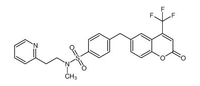 N-methyl-4-((2-oxo-4-(trifluoromethyl)-2H-chromen-6-yl)methyl)-N-(2-(pyridin-2-yl)ethyl)benzenesulfonamide CAS:799299-12-0 manufacturer & supplier