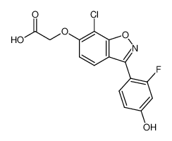 ((7-chloro-3-(2-fluoro-4-hydroxyphenyl)-1,2-benzisoxazol-6-yl)oxy)acetic acid CAS:79938-03-7 manufacturer & supplier