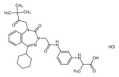 2-(3-{2-[5-cyclohexyl-1-(3,3-dimethyl-2-oxo-butyl)-2-oxo-1,2-dihydro-3H-1,3,4-benzotriazepin-3-yl]-acetylamino}-phenylamino)-propionic acid monohydrochloride CAS:799560-72-8 manufacturer & supplier