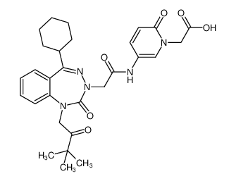 2-(5-(2-(5-cyclohexyl-1-(3,3-dimethyl-2-oxobutyl)-2-oxo-1,2-dihydro-3H-benzo[e][1,2,4]triazepin-3-yl)acetamido)-2-oxopyridin-1(2H)-yl)acetic acid CAS:799560-74-0 manufacturer & supplier