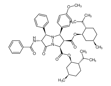 1H,5H-Pyrazolo[1,2-a]pyrazole-1,2-dicarboxylic acid,6-(benzoylamino)tetrahydro-3-(4-methoxyphenyl)-7-oxo-5-phenyl-,bis[(1R,2S,5R)-5-methyl-2-(1-methylethyl)cyclohexyl] ester,(1S,2R,3R,5R,6R)- CAS:799770-73-3 manufacturer & supplier