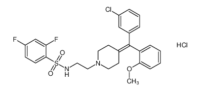 N-(2-(4-((3-chlorophenyl)(2-methoxyphenyl)methylene)piperidin-1-yl)ethyl)-2,4-difluorobenzenesulfonamide hydrochloride CAS:799827-83-1 manufacturer & supplier