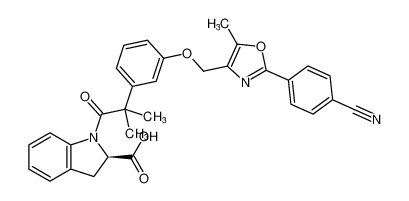 (R)-1-(2-(3-((2-(4-cyanophenyl)-5-methyloxazol-4-yl)methoxy)phenyl)-2-methylpropanoyl)indoline-2-carboxylic acid CAS:799854-87-8 manufacturer & supplier