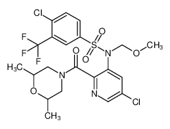 4-chloro-N-(5-chloro-2-(2,6-dimethylmorpholine-4-carbonyl)pyridin-3-yl)-N-(methoxymethyl)-3-(trifluoromethyl)benzenesulfonamide CAS:899425-00-4 manufacturer & supplier