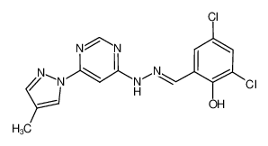 2,4-dichloro-6-((2-(6-(4-methyl-1H-pyrazol-1-yl)pyrimidin-4-yl)hydrazineylidene)methyl)phenol CAS:899709-67-2 manufacturer & supplier