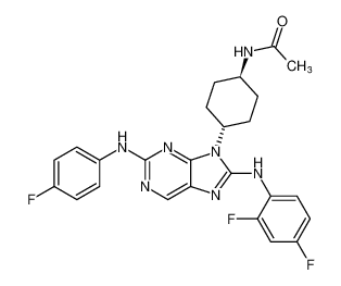 N-((1r,4r)-4-(8-((2,4-difluorophenyl)amino)-2-((4-fluorophenyl)amino)-9H-purin-9-yl)cyclohexyl)acetamide CAS:899801-94-6 manufacturer & supplier