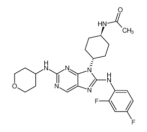 N-((1r,4r)-4-(8-((2,4-difluorophenyl)amino)-2-((tetrahydro-2H-pyran-4-yl)amino)-9H-purin-9-yl)cyclohexyl)acetamide CAS:899802-08-5 manufacturer & supplier